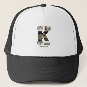 Casquette Lettre noire et blanche K - Collage photo