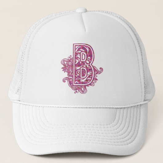 CASQUETTE LETTRE ROSE ET POURPRE B DE MONOGRAMME (Devant)