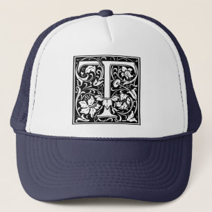 Casquette Lettre T Monogramme Art Nouveau Médiéval