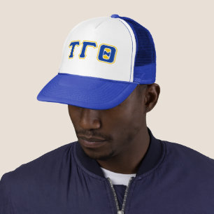 Casquette Lettres Chapeau de camion - Royal avec contour jau