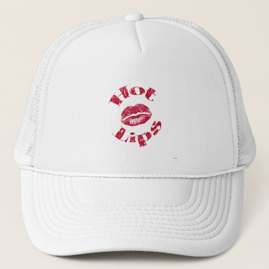 Casquette Lèvres chaudes, Lèvres rouges (Devant)