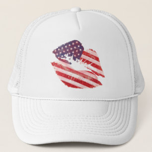 Casquette Lèvres de baiser avec le drapeau américain