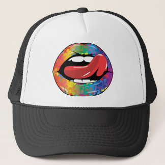 Casquette Lèvres de Fleur De Rainbow Licking