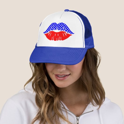 Casquette Lèvres patriotiques (En situation)