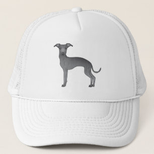 Casquette Lévrier Italien Bleu Chien de Dessin Animé Mignon