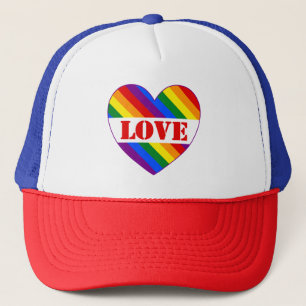 Casquette LGBTQ+ Arc-en-ciel Coeur d'amour pour le mois de f