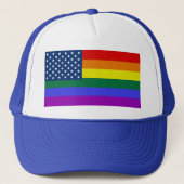 Casquette LGBTQ Rainbow Pride Stars et stries (Devant)