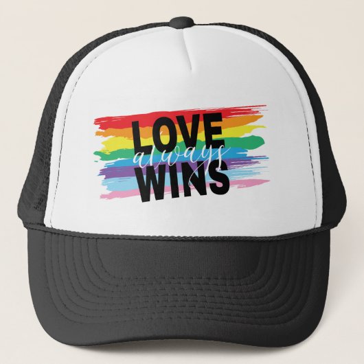 Casquette LGBTQIA L'amour gagne toujours, Fierté, Arc-en-cie (Devant)