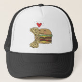 Casquette L'hamburger aime des fritures (Devant)