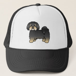 Casquette Lhasa Apso noir et feu Chien de dessin animé migno