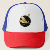 Casquette libellule d'or en cercle noir (Devant)