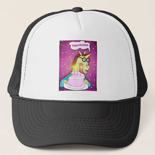 Casquette Licorne de gâteau d'anniversaire (Devant)