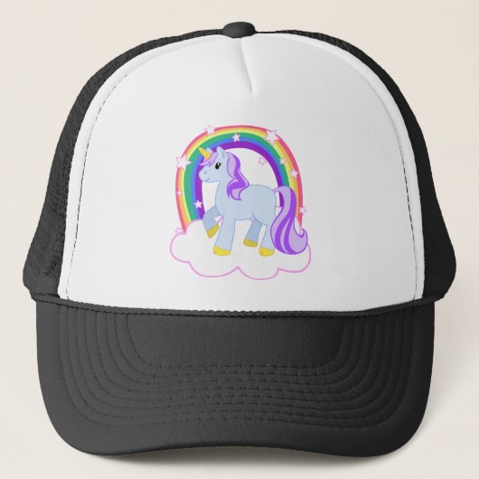 Casquette Licorne magique mignonne avec l'arc-en-ciel (Devant)