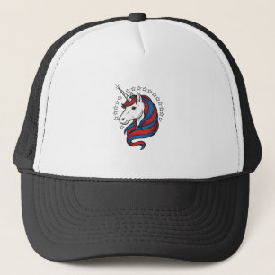 Casquette Licorne patriotique dessin vectoriel gravure vinta