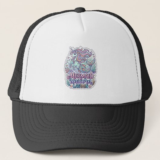 Casquette Licorne Sirène Licorne Lagune Conception Graphique (Devant)