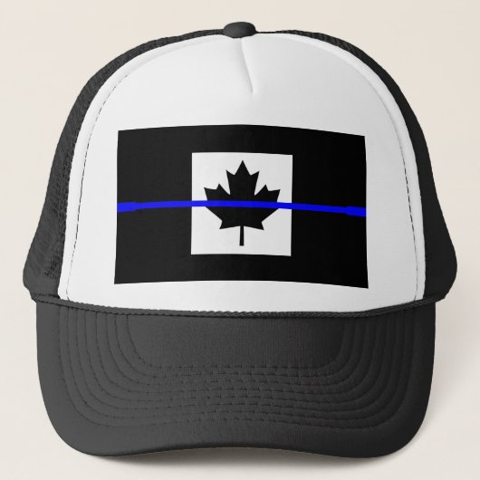 Casquette Ligne bleue mince sur le drapeau canadien (Devant)