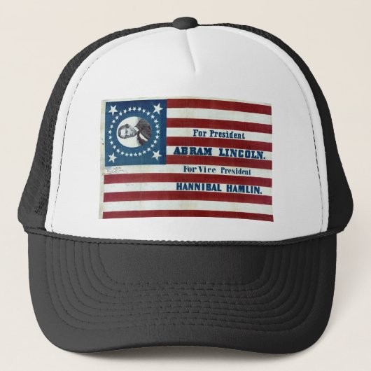 Casquette Lincoln et signe de campagne de Hamlin (Devant)