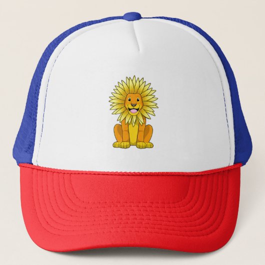 Casquette Lion avec Fleur de tournesol (Devant)