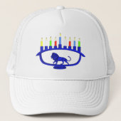 Casquette Lion bleu Menorah (Devant)