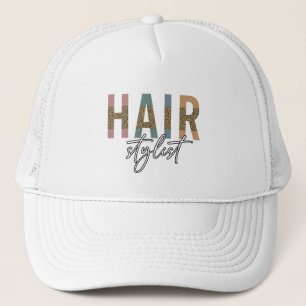 Casquette Liste de cheveux Cheetah Typographie Coiffeur Cade