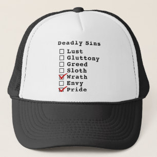 Casquette Liste de contrôle de sept péchés mortels (00001