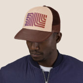 Casquette Logo de lignes personnalisées Tan imprimé et Acces (En situation)