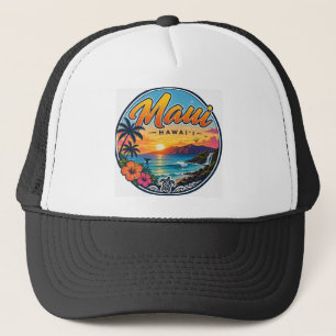 Casquette Logo de voyage rétro Maui Hawaii 