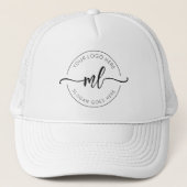 Casquette Logo d'entreprise Simple Monogramme Initiales Blan (Devant)