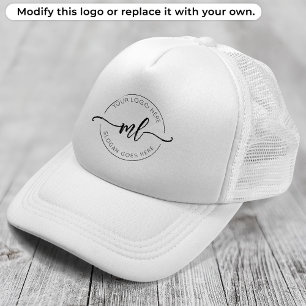 Casquette Logo d'entreprise Simple Monogramme Initiales Blan