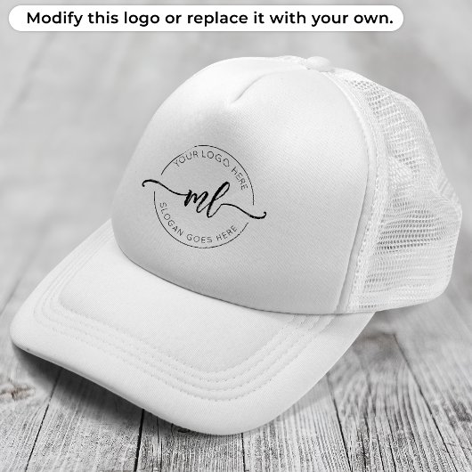 Casquette Logo d'entreprise Simple Monogramme Initiales Blan