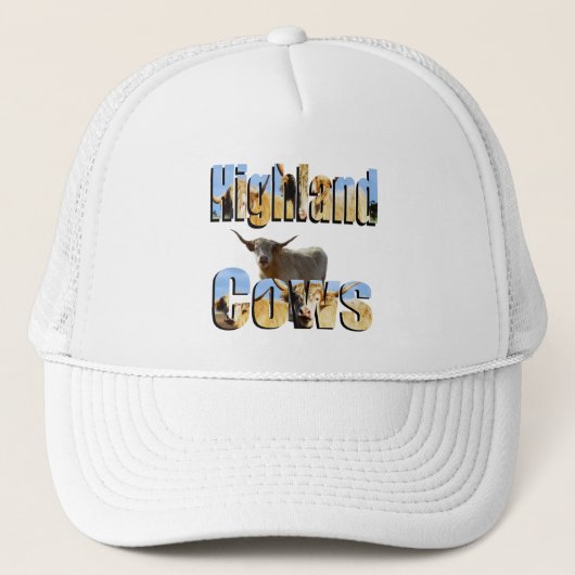 Casquette Logo des photos de vaches Highland, (Devant)