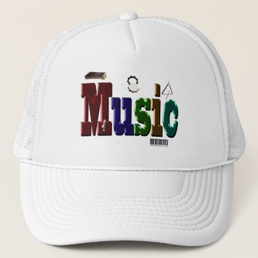 Casquette Logo D'Image De Musique Avec Instruments, (Devant)
