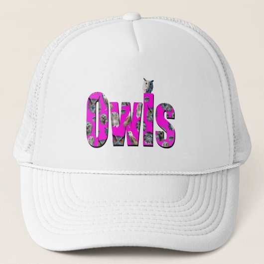 Casquette Logo Dimensional Image de Chouettes roses, (Devant)