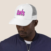 Casquette Logo Dimensional Image de Chouettes roses, (En situation)