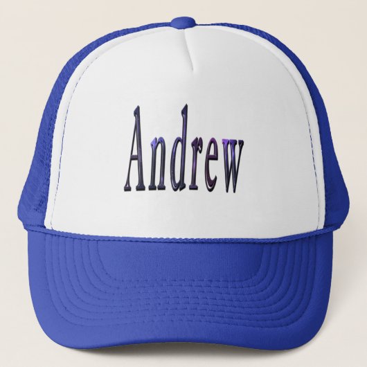 Casquette Logo du nom d'Andrew bleu, (Devant)