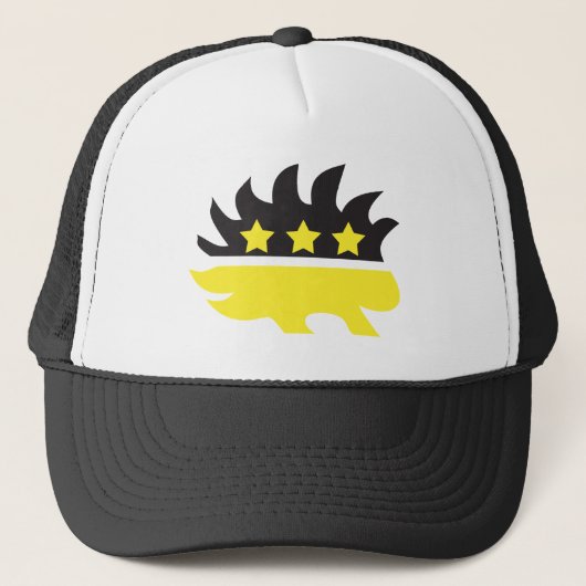 Casquette Logo libertaire de porc-épic (jaune) (Devant)