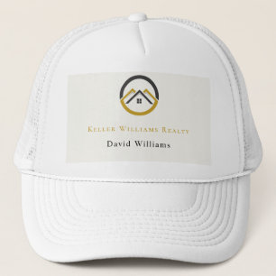 Casquette Logo personnalisé blanc et or pour l'immobilier mo