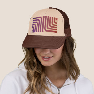 Casquette Logo personnalisé Lignes Accessoire marron et beig