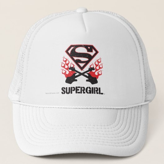 Casquette Logo Supergirl Black Flaming Guitares (Devant)