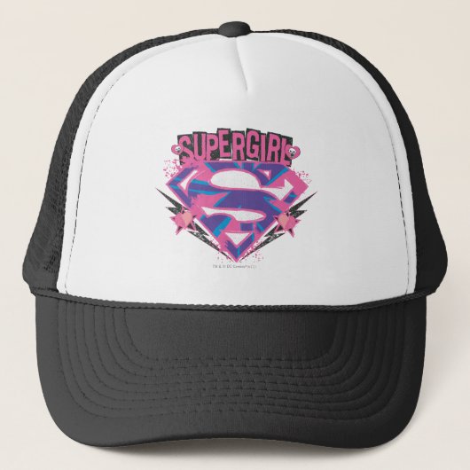 Casquette Logo Supergirl rose et violet Grunge (Devant)