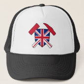 Casquette Logo Union Jack du marteau de rock du géologue (Devant)