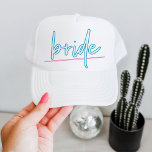 Casquette LOLA Neon Bachelorette mariée des années 90 bleu e<br><div class="desc">Ce camionneur de bachelorette mariée qui a une formulation inspirée du néon est parfait pour la mariée lors de son week-end de bachelorette. Paire avec l'option "bébé" pour le groupe de bachelorette pour un look cohésif. 💜 COULEURS SONT ÉDITABLES ! Cliquez sur "modifier la conception" pour modifier les couleurs.</div>