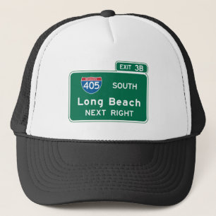 Casquette Long Beach, panneau routier de CA