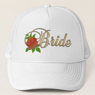 Casquette L'or et la PAC blanche de jeune mariée avec se