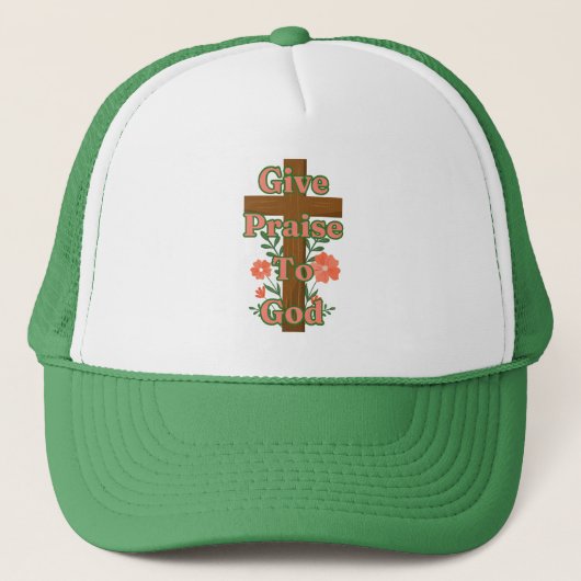 Casquette Louange à Dieu Croix en bois (Devant)