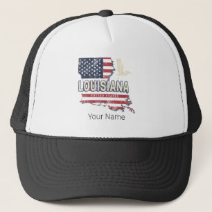 Casquette Louisiane États-Unis Carte Retro Vintage USA