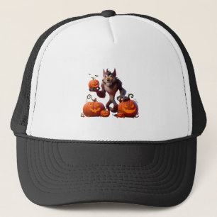 Casquette Loup-garou et citrouilles d'Halloween