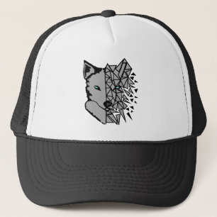Casquette Loup gris géométrique