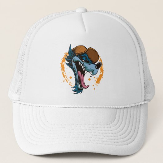 Casquette Loup joyeux caricaturiste (Devant)