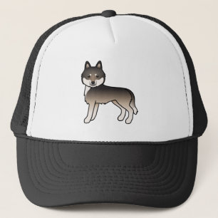 Casquette Loup sombre Husky sibérien gris Chien de dessin an